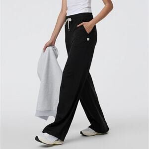 Vuori Halo Essential Wideleg Black Heather DreamKnit Pants Women's Size Medium